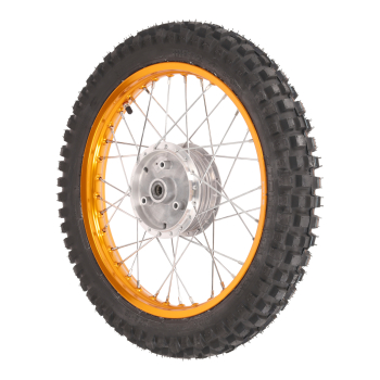 Komplettrad, Alufelge 1,50x16 (Orange) mit Stonemaster Crossreifen MFC9, Simson S50, S51, S53, DUO, KR51, SR4-2, SR4-3, SR4-4